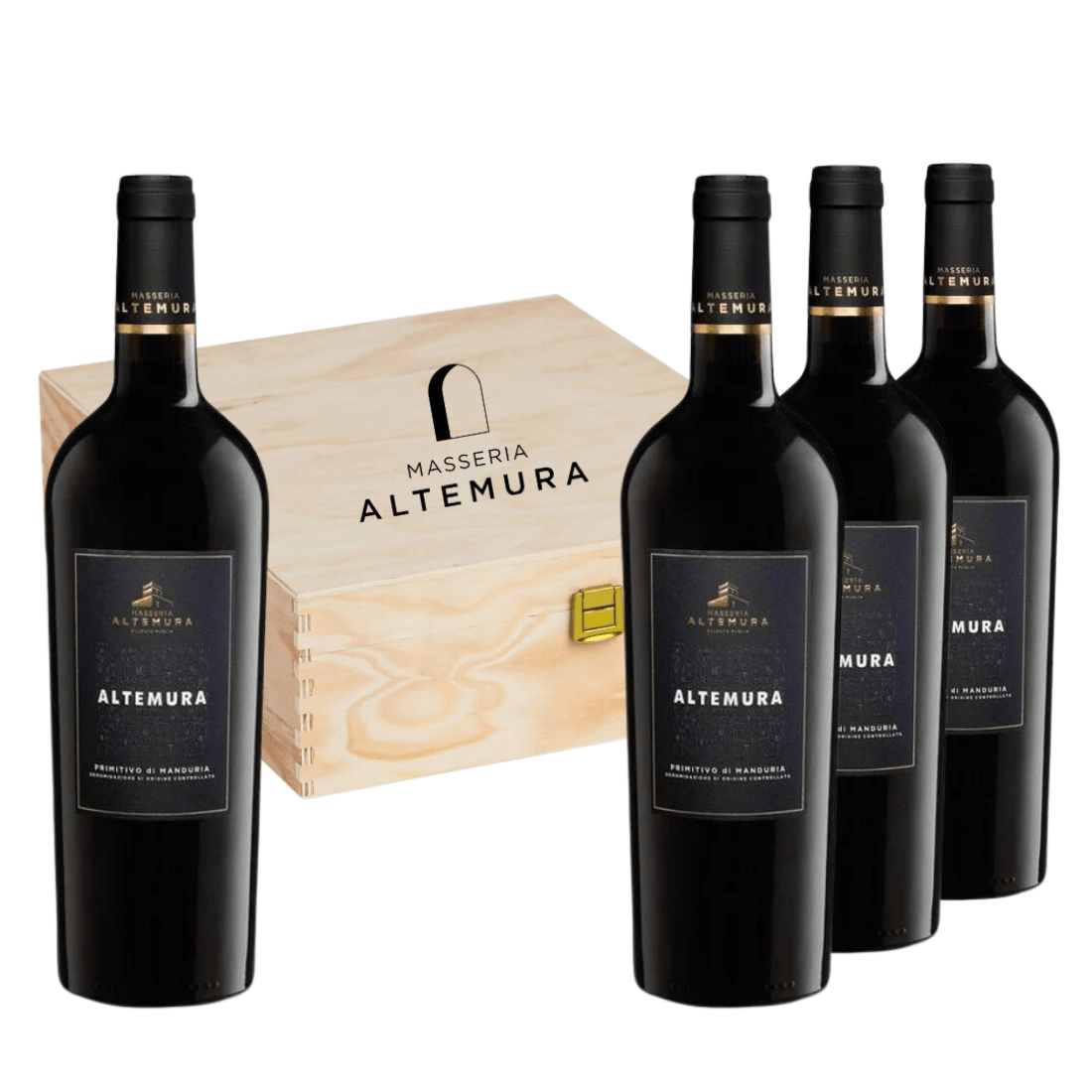 Altemura 2021 Doc Primitivo di Manduria 4 bottiglie in Cassa di Legno - Masseria Altemura - Vinolog24.com